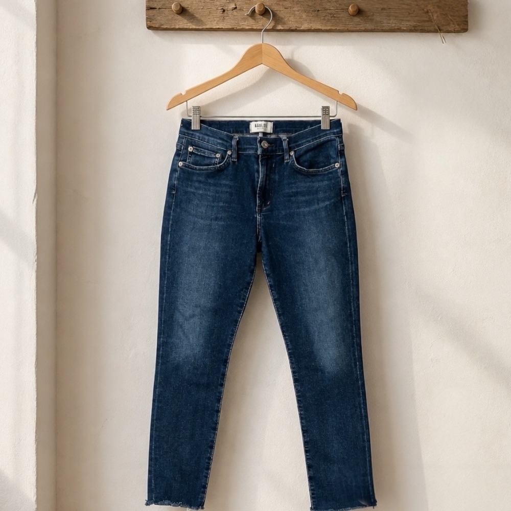 AGOLDE Sophie Jeans 29 Crop Raw Hem Skinny Ankle Premium Denim Minimalist Chic